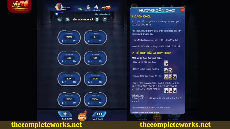 Người chơi có ít bài nhất sẽ là người chiến thắng Hướng dẫn cách chơi bài Tiến lên đếm lá Vip79