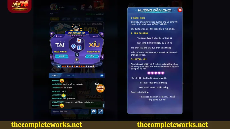 Hướng dẫn cách chơi tài xỉu Vip79 chi tiết cho tân thủ Hướng dẫn cách chơi Tài Xỉu tại Vip79